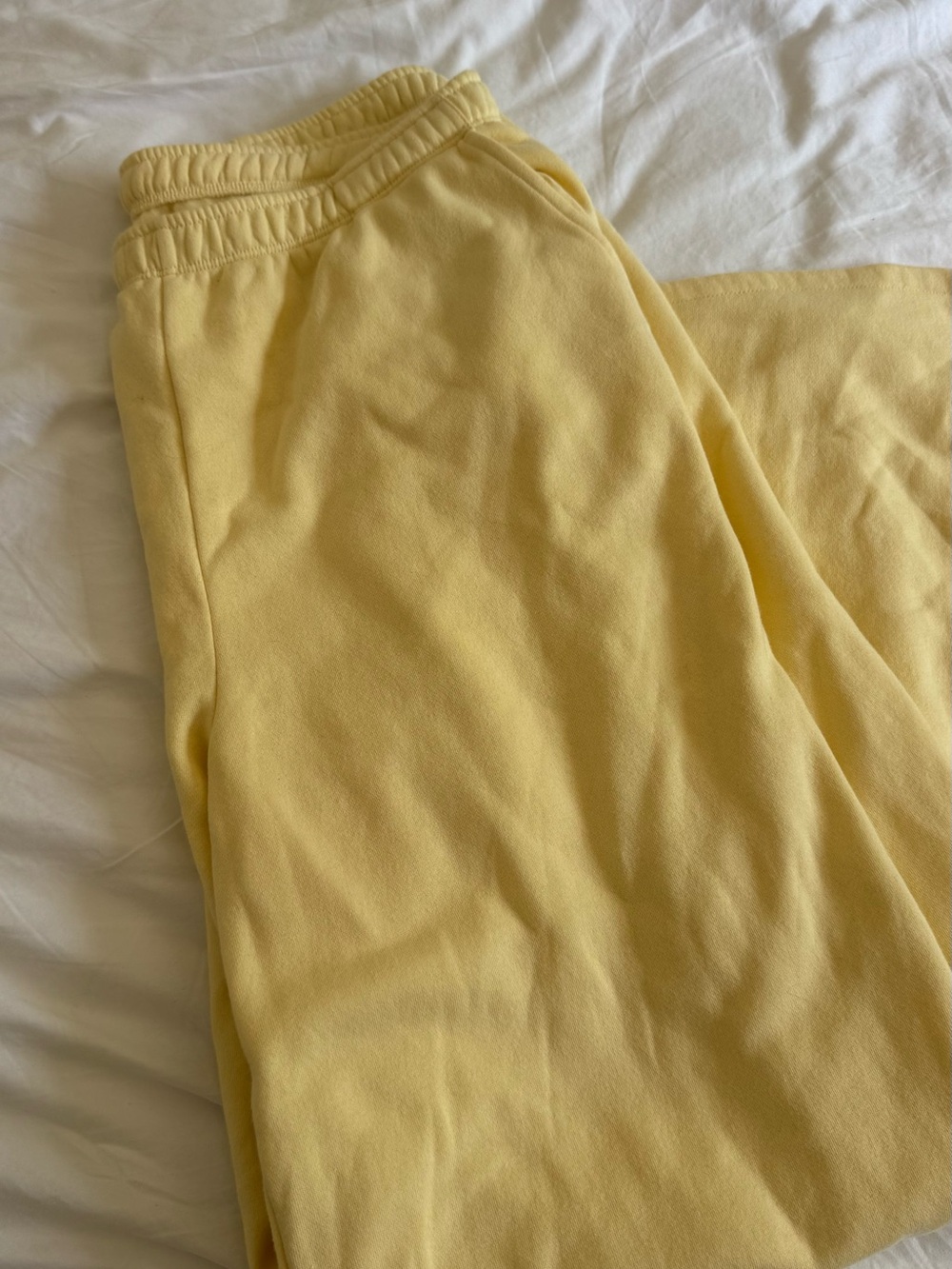 GAP Light Yellow Wide Leg Sweatpants